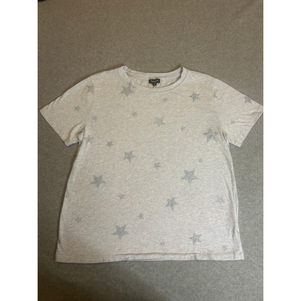 Splendid Women's Baby Blue Shirt Sleeve Start Graphic T-Shirt - L